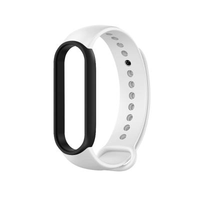 China Trendy Fashion Silicone Watch Band Contrast Color Strap For Xiaomi MI Band 5 for sale