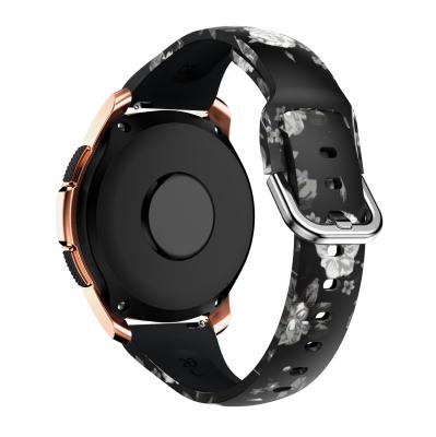 China Lightweight Soft Floral Printing Silicone Replacement Band For Samsung Galaxy Watch 42mm for sale