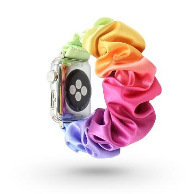 China Fanshion Scrunchies 42mm 44mm Soft Fabric Pattern Printed Fabric Strap For Apple Watch Band 38mm 40mm for sale