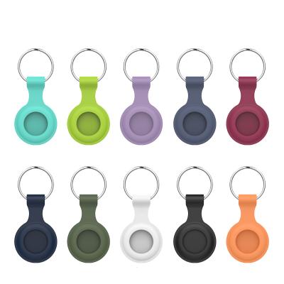 China Protective Anti-fall Silicone Case Cover For Apple Airtags Anti-lost Stainless Steel Key Chain For Airtag for sale