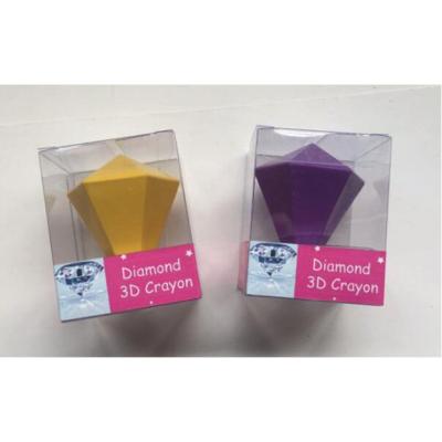 China Bright Colors High Quality 3D Diamond Wax Crayon Set for sale