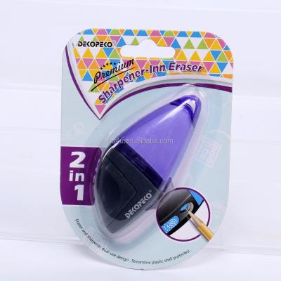 China Hot Selling Office Eraser Pencil Sharpener 2in1 Eraser for Students or Administrative Staff for sale