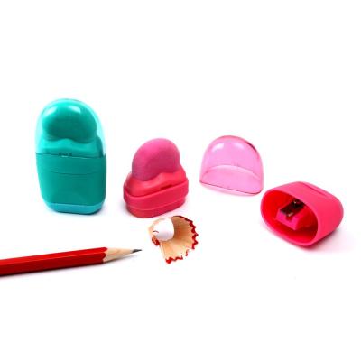 China Hot Selling Mini School Home Office Pencil Sharpeners With Eraser For Kids for sale