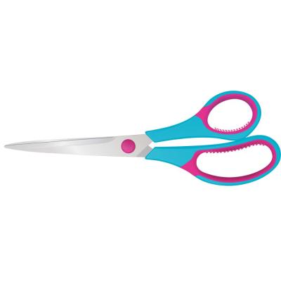 China Fancy Color TPR Handle Office Universal Cut High Quality Soft Rubber Scissors for sale