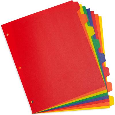 China Plastic School Office Stationery 8 Tag Folder 3 Hole Ring Binder Index Divider for sale