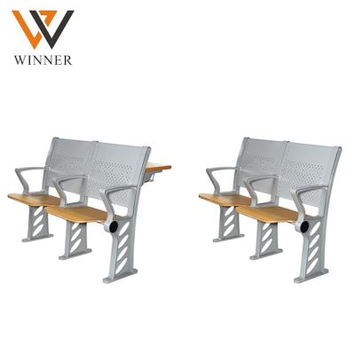 China Modern Metal School Chair and Desk Ladder Lecture Hall Chairs High School Student College Folding Desk for sale