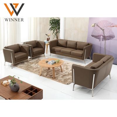 China Brown Modular Decorative Visitor Sofa Office Room Studio Hotel Reception Executive Sectional Sofa for sale