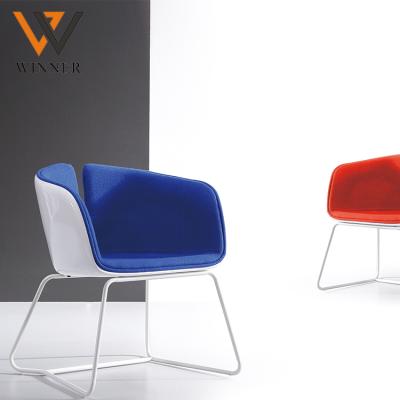 China Wholesale Leisure Chair China Dining Furniture Chair Modern Designer Metal Leg Fabric Seat Leisure Chair for sale