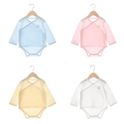 China Custom Cotton Baby Overalls Solid Color 100% Pure Cotton Long Sleeves Newborn Baby Overalls for sale