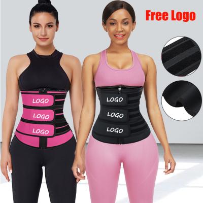 China Custom Made Latex Antibacterial Waist Trainer Belt For Ladies Logo Waist Trimmer Shaper Three Belt Waist Trainer Women for sale