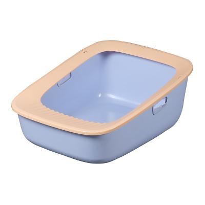 China Pet Breathable Smart Partially Enclosed Plastic Portable Foldable Wholesale Polypropylene Cleaner Cat Litter Box for sale