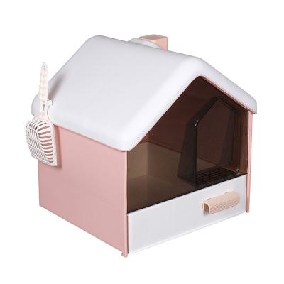 China Hot Sale Polypropylene Excrement Training Sand Bin Pet Toilet Garden Cat Litter Box With Scoop Bed Basin for sale