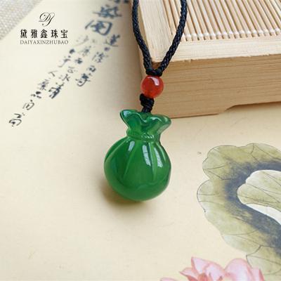 China Green Natural DIY Shape Chalcedony Purse DIY Wholesale Price Ice Chalcedony Jewelry Pendant Pendant for sale