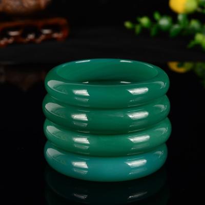 China Natural Stone Stone Ice Made Brazil Agate Green Stone Rough Green Agate Bracelet Round Bar Jewelry for sale