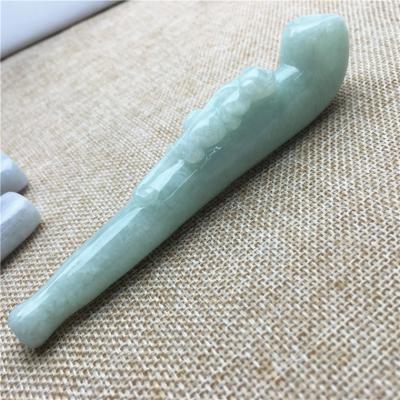 China Natural Jade Myanmar Stone Bachelor's Jade Cigarette Holder Tobacco Pipe Making&' Emerald Pendant Jewelry Wholesale for sale