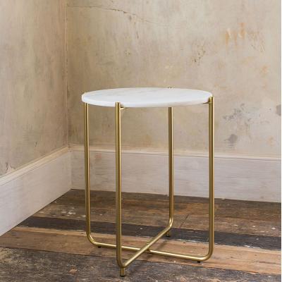 China Nordic Natural White Marble Top Coffee Metal Gold Stone Living Room Design Tables Side Tea Coffee Table Convertible Folding for sale