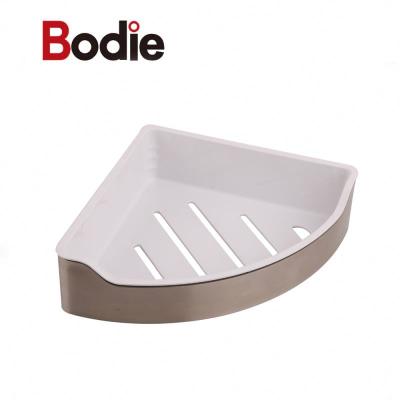 China New Design Shower Triangle Soap Basket Floor Type Bathroom Shelves Mouted Corner Metal Wall Single Row BODIE/OEM SS304/SS201 for sale