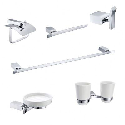 China Modern Eco - Friendly Bathroom Fittings Brass Wall Mounted 6 Pcs Set for sale