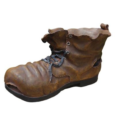 China The Other Hot Sale Resin Creative Handmade Cowboy Flowerpot Boot Ornament Resin Western Boots Flower Pot For Garden Decor Statue for sale