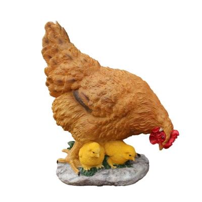 China Other Outdoor Statue Rooster Outdoor Statue Animal Farm Ornament Polyresin Fiberglass Sculpture Rooster Fiberglass Garden Lawn Chicken Figurine for sale