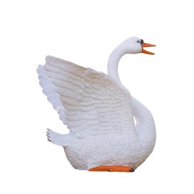 China Other White Polyresin Wedding Decor Large Resin Swan Goose Life Size 3D Printed Animal White Swan Figurines Sculpture For Garden Lawn for sale