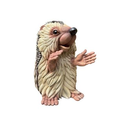 China Other New Designs Garden Statues Simulation Decor Sculptures Resin Figures Hedgehog Ornaments Cute Animal Resin Hedgehog Statue for sale