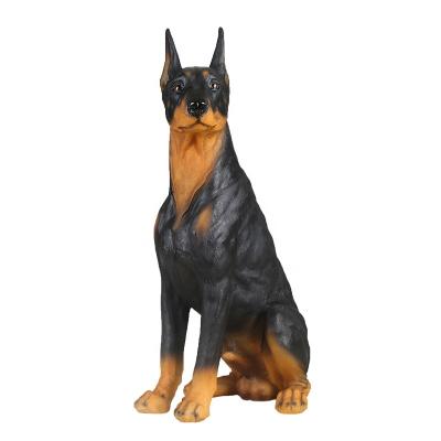 China Other Garden Resin Doberman Statue Life Size Dog Statue Extinct Tongue Animal Figurine Garden Decor Simulation Decorative Sculpture for sale