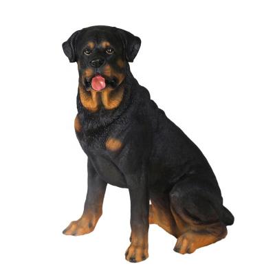 China Other Resin Rottweiler Dog Sculpture Wine Bottle Holder Stand For Sitting Bar Art Craft Ornament Black Gift Custom Dog Statue for sale