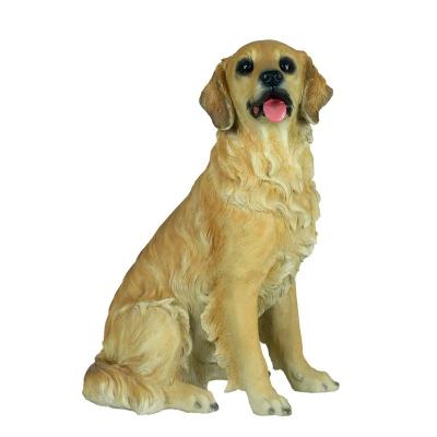 China Other Pet Lovers Gift Resin Golden Retriever Dog Statue Resin Sitting For Garden Figurine Decoration Indoor Outdoor Cute Puppy for sale