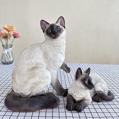 China Customized Other Outdoor Statue Cat Figures Black Cat Garden Animal Decor Polyresin Lawn Figurine Opens Cute Kawaii Ornaments for sale