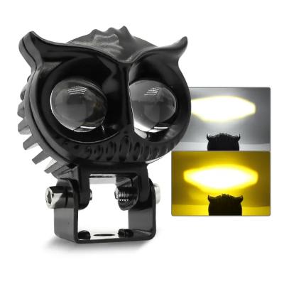 China 2023 NEW Owl Dual Color Headlight Spot Work Lights Motorcycle Waterproof Laser 2023 Led Fog Lamp Aerometal Mini Spot Lights for sale