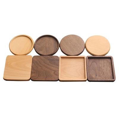 China TAOTAOJU Kitchen Utensils Coffee Mat Beech Wood Sustainable Durable High Temperature Coaster Round Wooden Coaster for sale