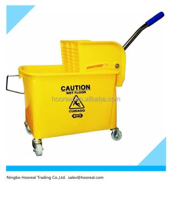 China Sustainable Heavy Duty Commercial Plastic Mop Bucket 20L With Wringer, Yellow - Commercial Grade For Hotel / Houstital / Household Cleaning for sale