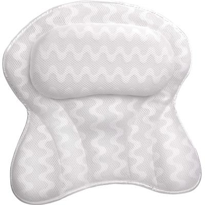 China Sustainable Bath Pillow Spa Bathtub Ergonomic For Tub, Neck, Head, Shoulder Pillows Support Cushion Headrest - Luxury Soft 3D Mesh + Six Streps for sale