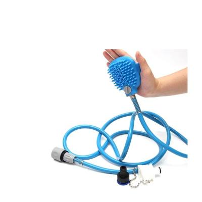 China Sustainable Pet Shower Sprayer and Scrubber in-One Pet Bathing Tool Multifunctional Bath Massager Brush and Hose for Dog Cat Grooming Glove for sale