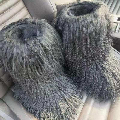 China Factory direct fashion cheap non-slip sexy furry women snow boots ladies cow suede custom made with colorful winter snow boots for sale