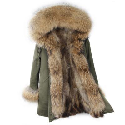 China Wholesale Winter Viable Casual Women Fox Fur Collar Hooded Coat Parka Fur Coat Jacket Form Oversized China Manufacturer for sale