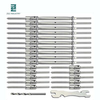 China Modern Hot Sales 304 316 Inox Stainless Steel Angle Adjustable Lantern Kit Cable Railing Hardware Lag Screws for sale