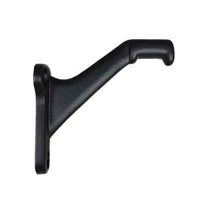 China Modern 3002 Zamak Light Pattern Matt Black Wall Mount Handrail Zinc Alloy Bracket For Wood Railing for sale