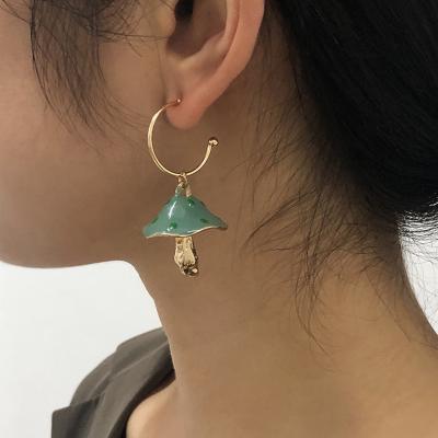 China 2023 new style simple fun design gold punk cute little mushroom women colorful dangle earrings for sale