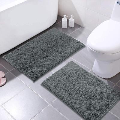 China China Supply Solid Color Standard Size Washable Chenille Bath Mat Set for sale