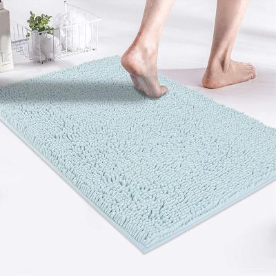 China Bathroom Washable Non-slip Floor Microfiber Bath Waterproof Chenille Mat for sale