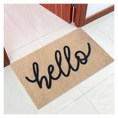 China Durable Washable Artificial Coconut Door Mat Rainy With Pvc Backing Coir Door Mat Entrance for sale