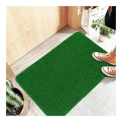 China PVC 2021 100%PP Plastic Grass Door Mat Backing Artificial Carpet Washable Indoor Popular Turf Material for sale