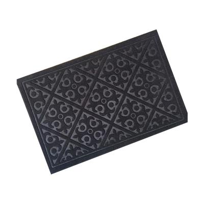 China Washable Anti-Slip Waterproof Heat Embossed Entrance Door Mat With PVC Backing for sale