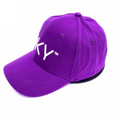 China Custom made agriculture logo 100% cotton purple baseball cap with logo available in small quantity and more colors available for sale