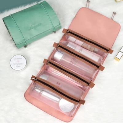 China Fashion Fashion Folding Cosmetic Bags Foldable Makeup Bag Wash Bags Women Beauty Hanging Case Large Capacity for sale