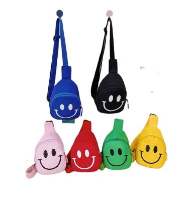 China Lovely Smiley Face Pattern Children's Cross - Backpack Smiley Face Chest Bag Coin Body Shoulder Bag Clip for sale