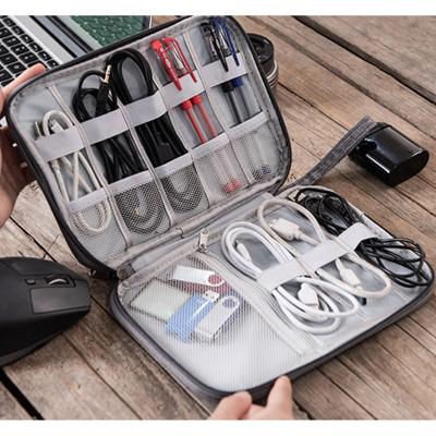 China Fashion 300D Portable Travel Instrument Zipper Digital Accessories Storage Cable Electronic Organizer Bag for sale