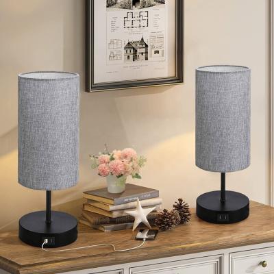 China USA touch table lamp with 2PC USB and 1PC port table light for sale